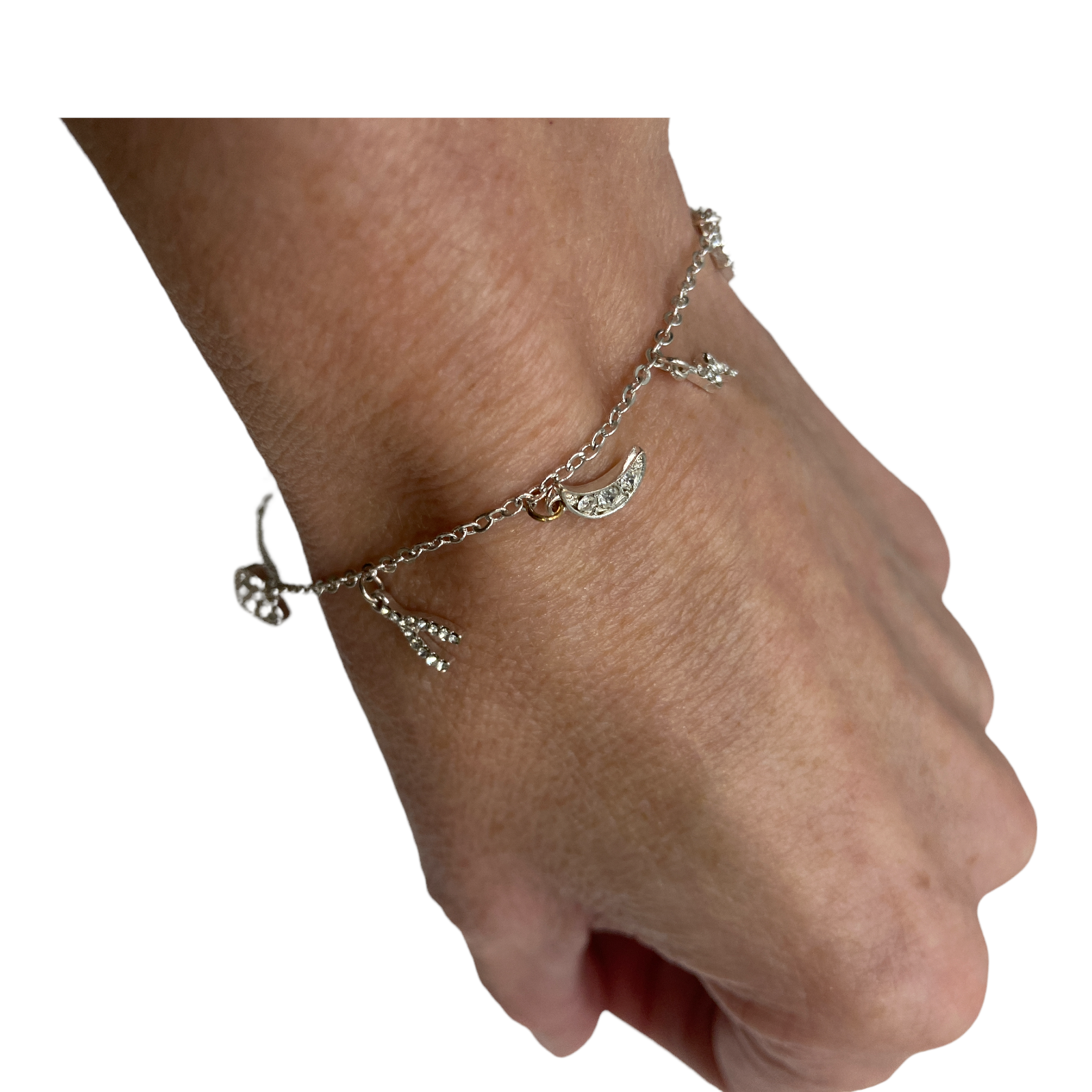 Nadine West Silver Dainty Charm Bracelet